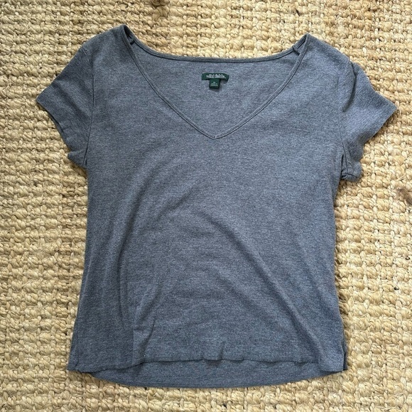 Grey V Neck Top - Picture 1 of 2